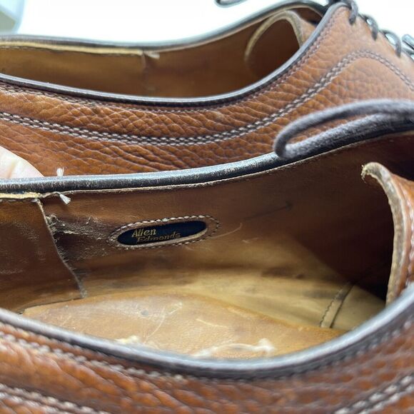 Allen Edmonds Becker Men\'s Brown Pebbled Captoe 4822 Dress Shoes Size 9.5 D main image 5